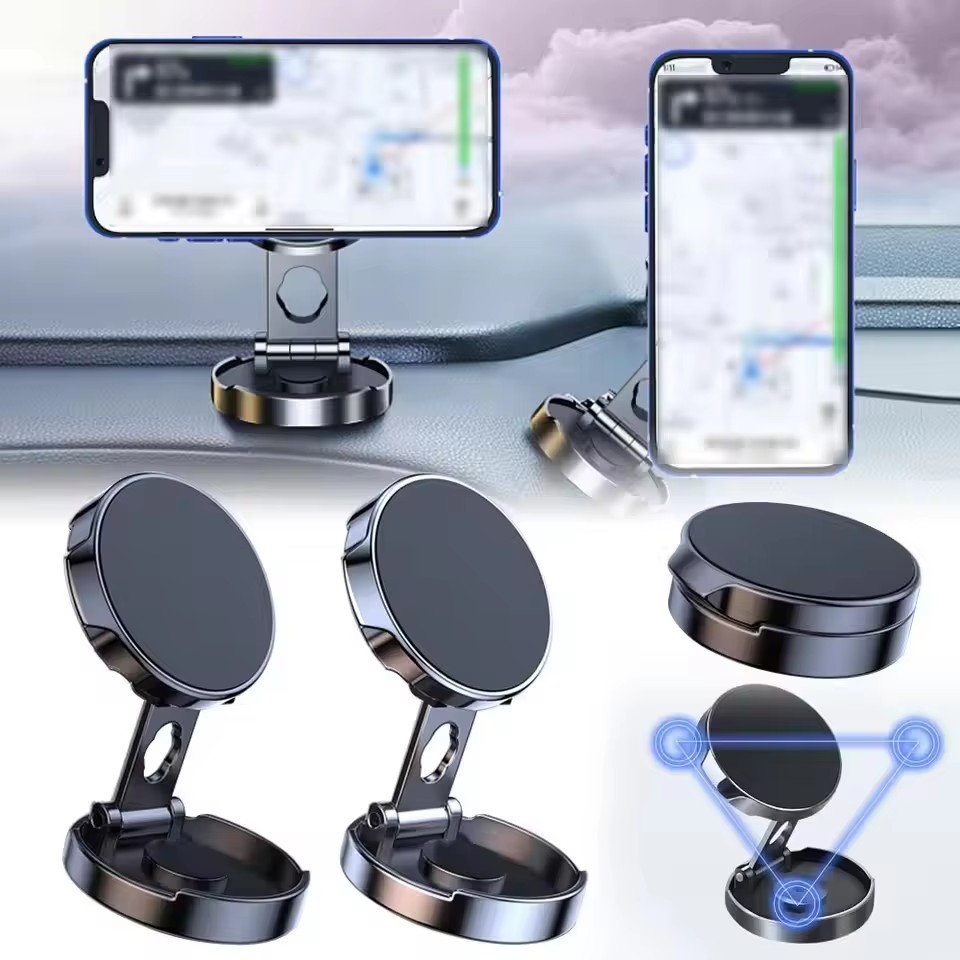 Useful Electronic Gadgets - Soporte magnético plegable redondo para coche,
