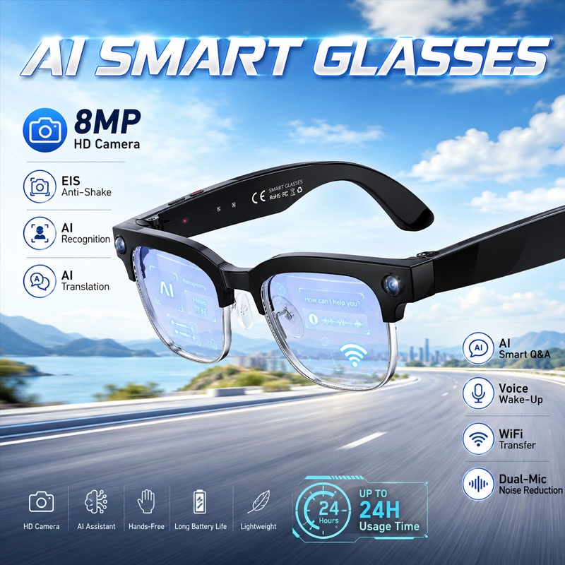 Digital Alarm Clock - W630 HeyCyan Gafas Inteligentes con Activación